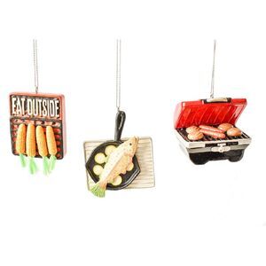 Camping Cooking Hotdogs Burgers Corn on Cob Fish Christmas Holiday Ornaments